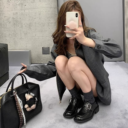 Buckled Loafers Square Toe