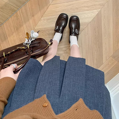 Buckled Loafers Square Toe