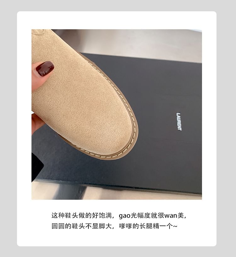 Platform Boots Buckled Button Calf Mid