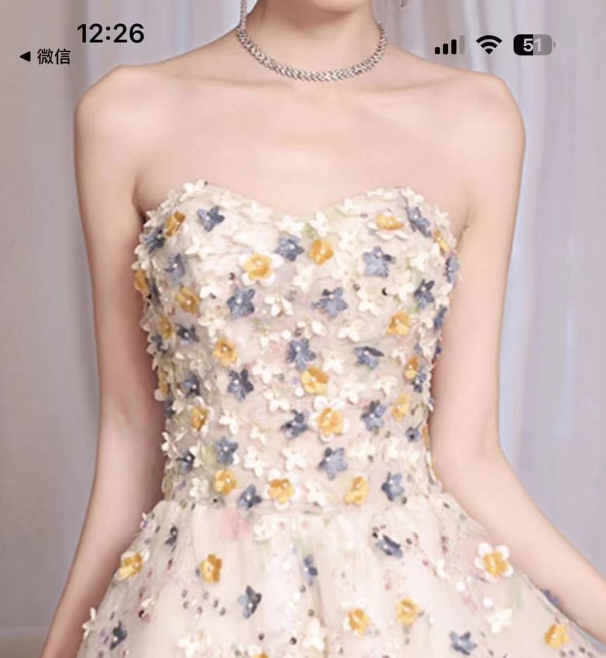 Embroidered A-Line Floral Designs) Gown Evening (Various Sequin