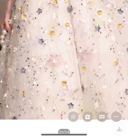 Embroidered A-Line Floral Designs) Gown Evening (Various Sequin