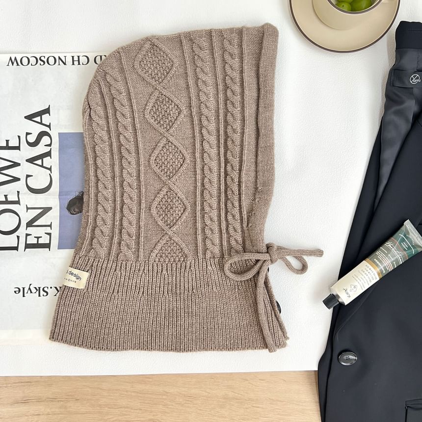 Knit Gloves Plain Set Balaclava /