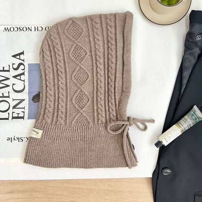 Knit Gloves Plain Set Balaclava /