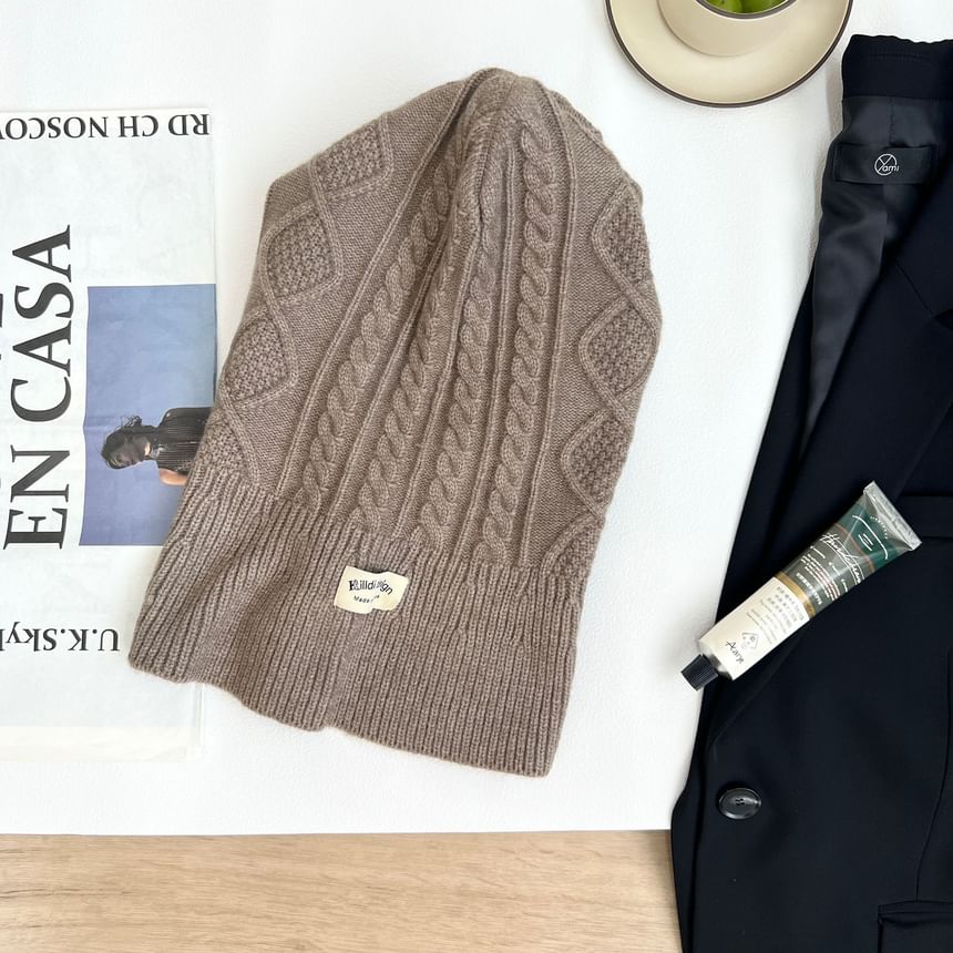 Knit Gloves Plain Set Balaclava /