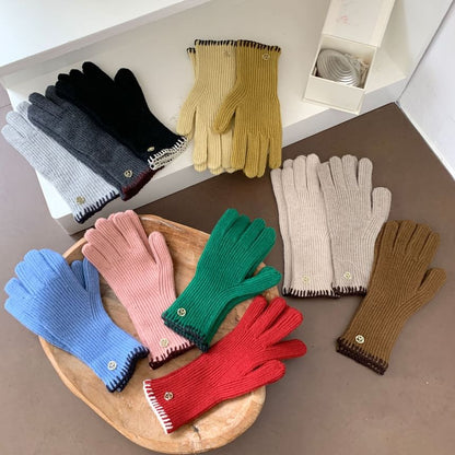 Knit Cuff Gloves Ribbed