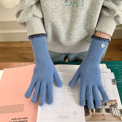 Knit Cuff Gloves Ribbed