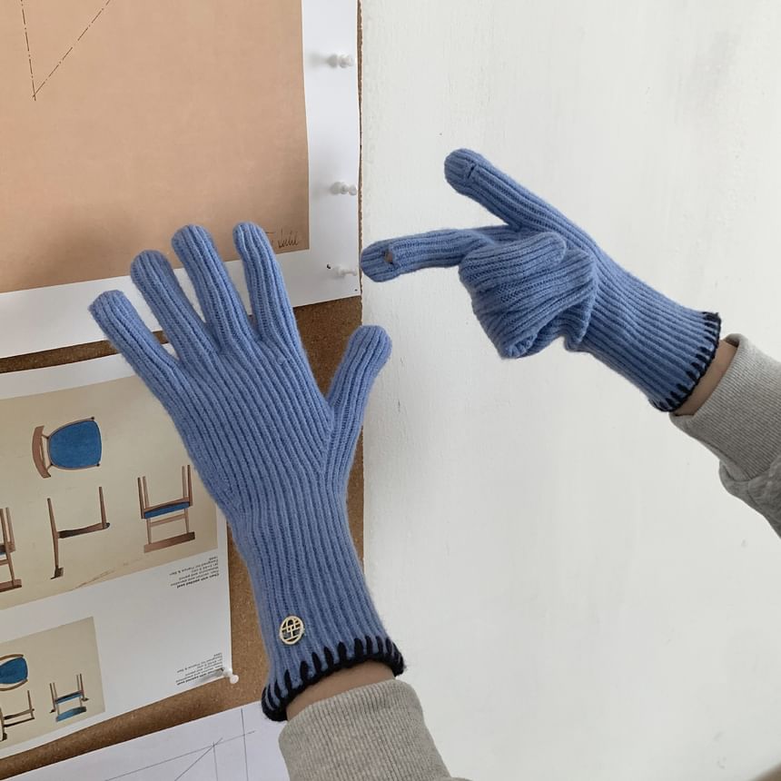 Knit Cuff Gloves Ribbed
