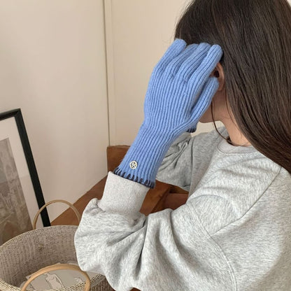 Knit Cuff Gloves Ribbed