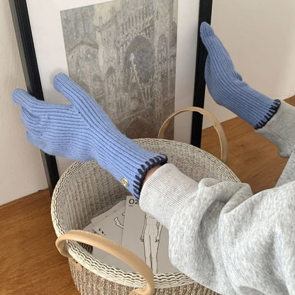 Knit Cuff Gloves Ribbed