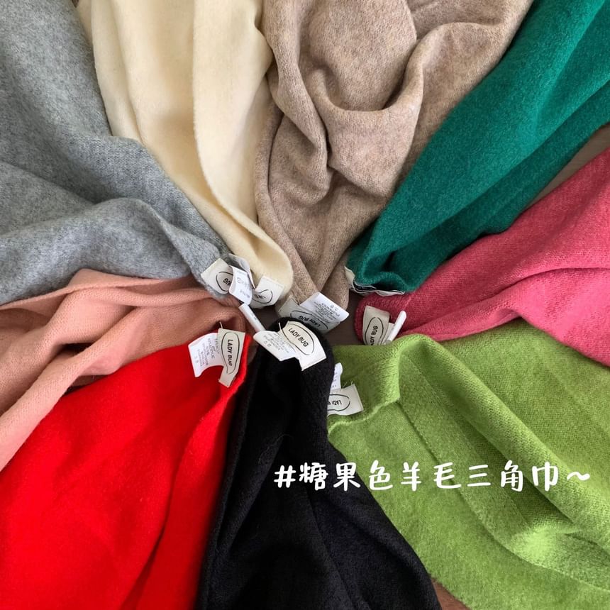 Wool Scarf Triangle Plain