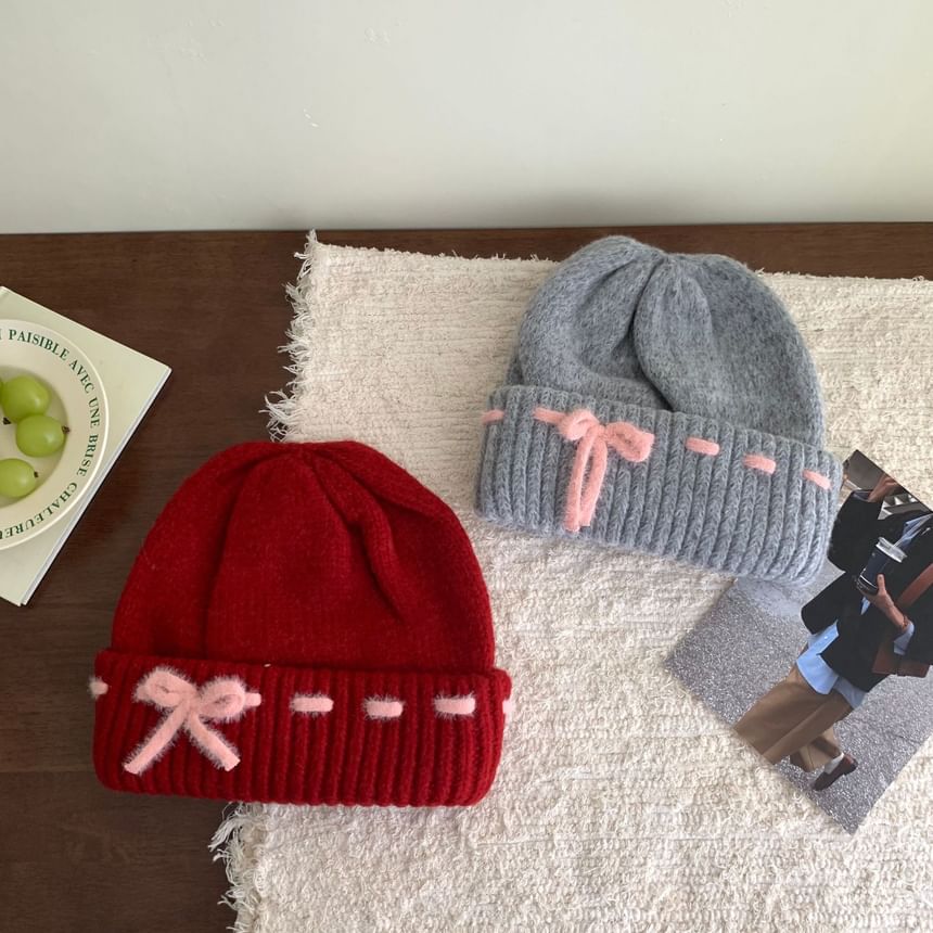 Bow Knit Beanie