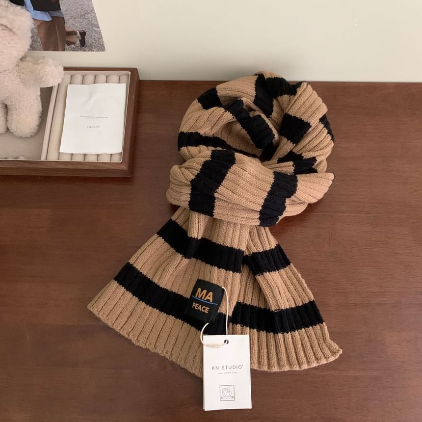 Striped Knit Scarf