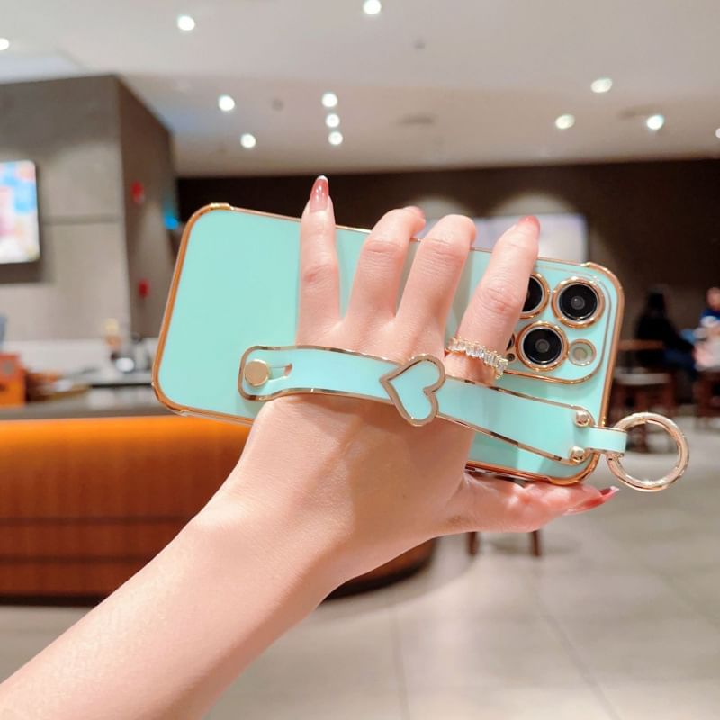 Heart Phone Case With Hand Strap For iPhone 16, 16 Plus, 16 Pro, 16 Pro Max, 15, 15 Pro, 15 Pro Max, 14, 14 Plus, 14 Pro, 14 Pro Max, 13, 13 Pro, 13 Pro Max