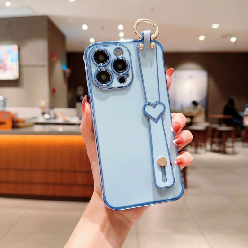 Heart Phone Case With Hand Strap For iPhone 16, 16 Plus, 16 Pro, 16 Pro Max, 15, 15 Pro, 15 Pro Max, 14, 14 Plus, 14 Pro, 14 Pro Max, 13, 13 Pro, 13 Pro Max