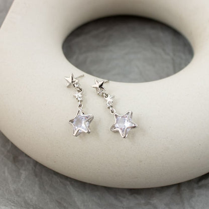 Dangle Rhinestone Earring Star Alloy