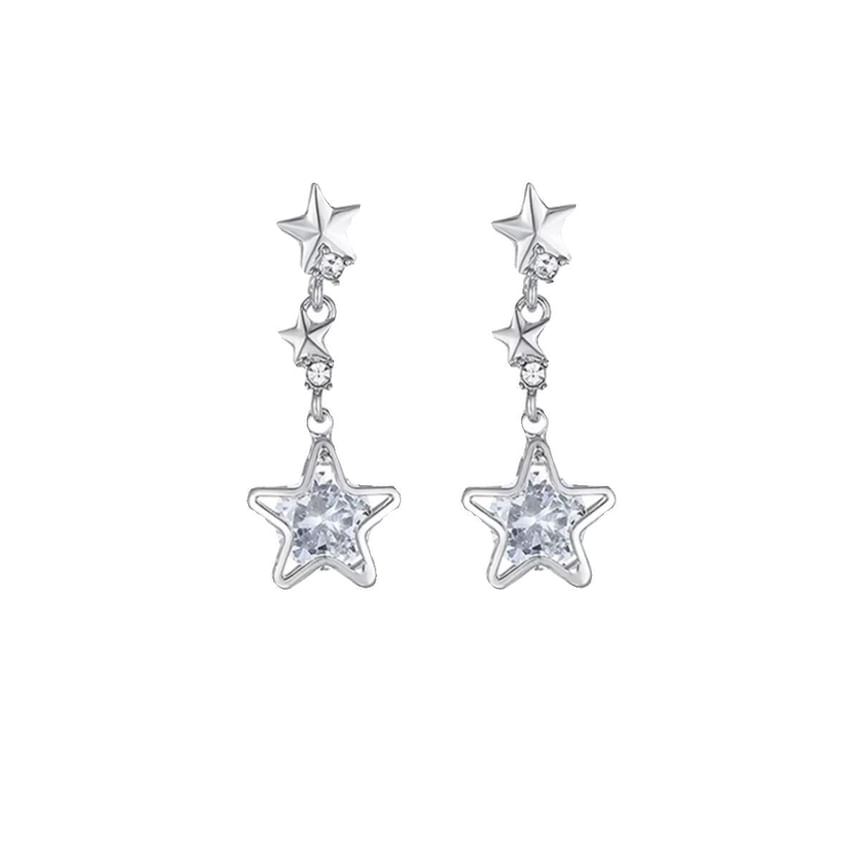 Dangle Rhinestone Earring Star Alloy