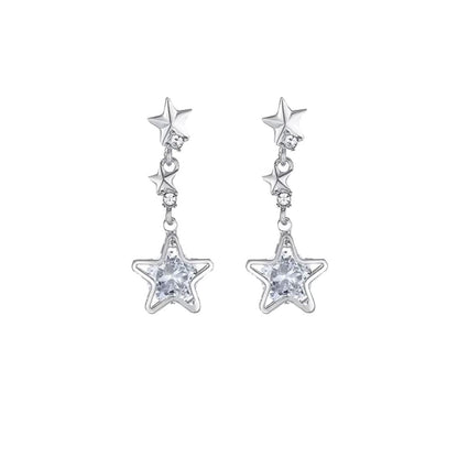 Dangle Rhinestone Earring Star Alloy