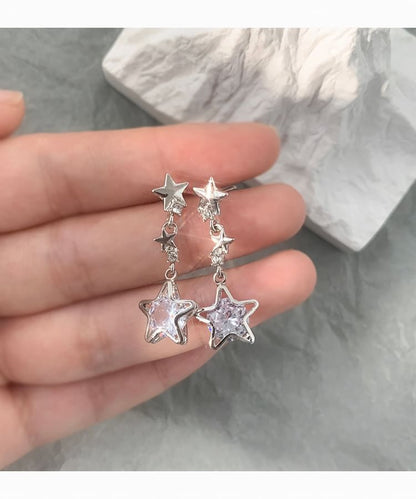 Dangle Rhinestone Earring Star Alloy