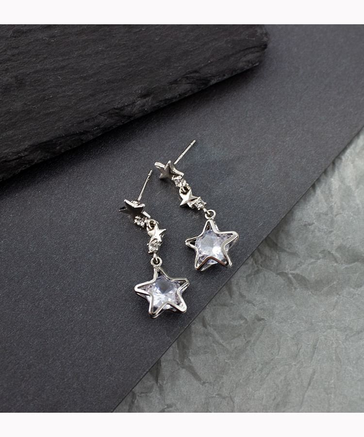 Dangle Rhinestone Earring Star Alloy