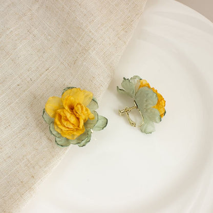 Floral Earring Fabric Stud