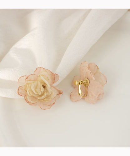 Floral Earring Fabric Stud