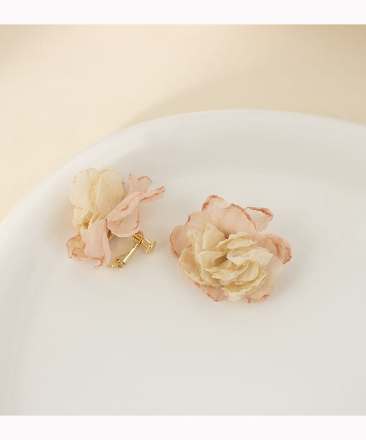 Floral Earring Fabric Stud