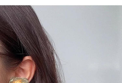 Floral Earring Fabric Stud