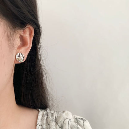 Stud / Earring Pearl Shell Faux Rhinestone Crab Alloy Starfish