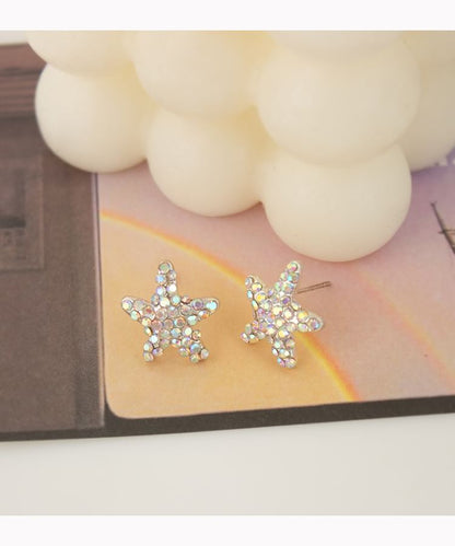 Stud / Earring Pearl Shell Faux Rhinestone Crab Alloy Starfish