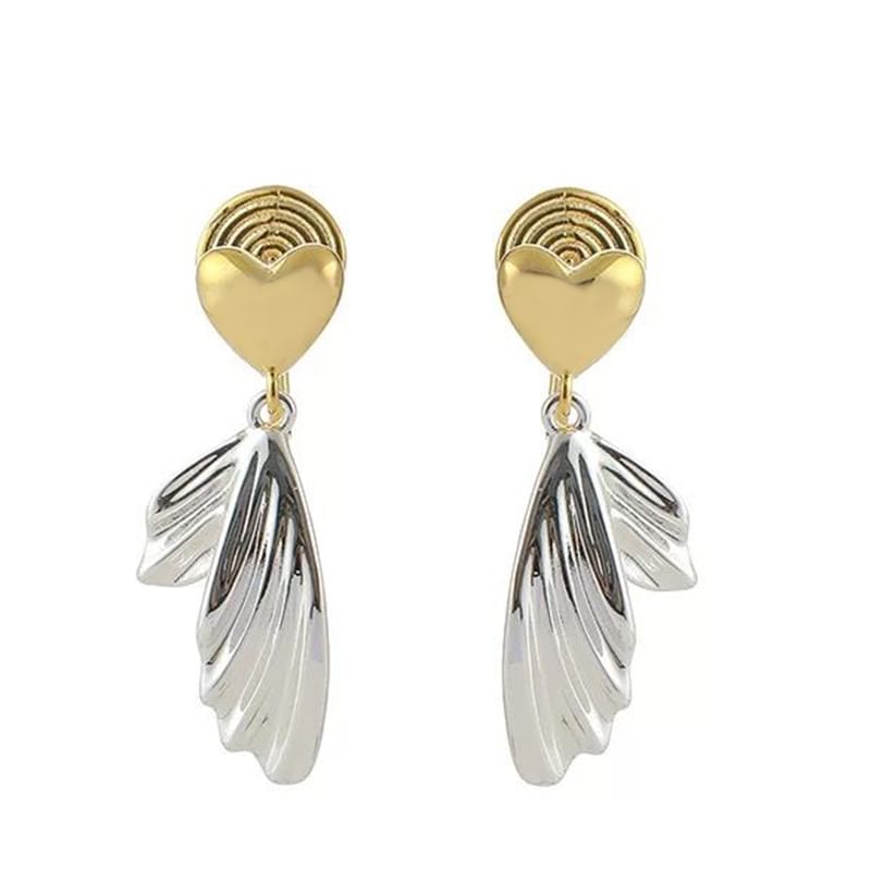 Earring Heart Drop Fish Alloy Tail