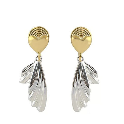 Earring Heart Drop Fish Alloy Tail