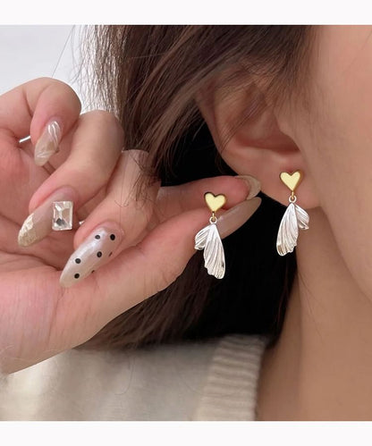 Earring Heart Drop Fish Alloy Tail
