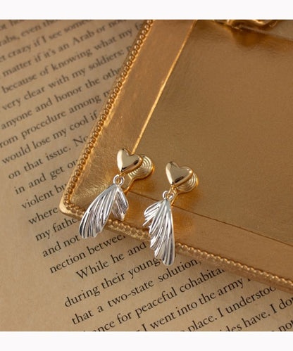 Earring Heart Drop Fish Alloy Tail