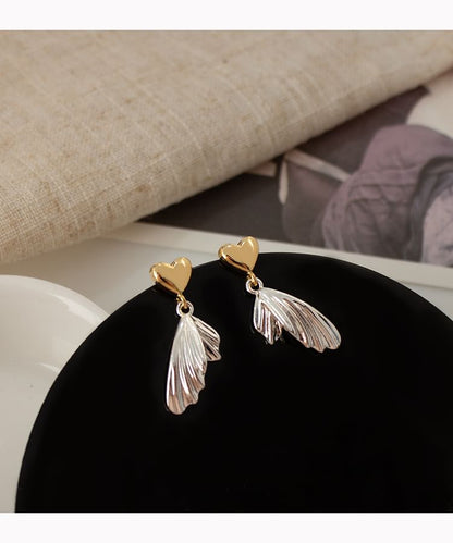 Earring Heart Drop Fish Alloy Tail
