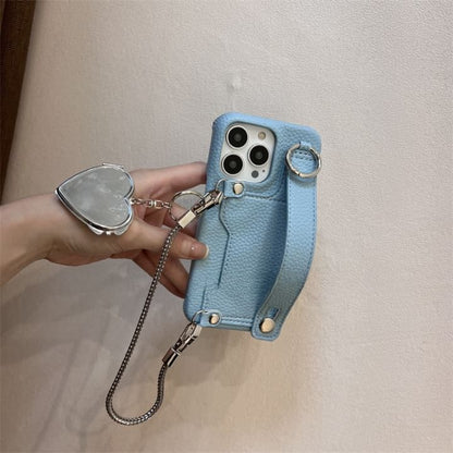 Heart Mirror Faux Leather Phone Case