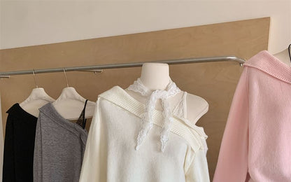 Mock Two-Piece Off Shoulder Sweater