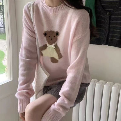 Bear Sweater Crewneck Embroidery