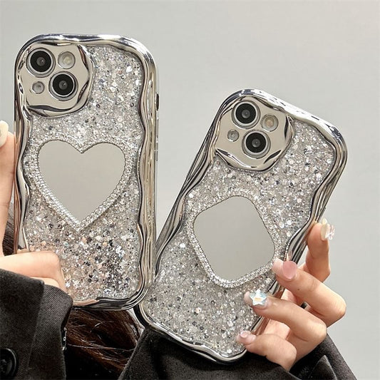 Mirror Rhinestone Phone Case For iPhone 16, 16 Plus, 16 Pro, 16 Pro Max, 15, 15 Pro, 15 Pro Max, 14, 14 Plus, 14 Pro, 14 Pro Max, 13, 13 Pro, 13 Pro Max