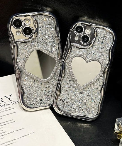Mirror Rhinestone Phone Case For iPhone 16, 16 Plus, 16 Pro, 16 Pro Max, 15, 15 Pro, 15 Pro Max, 14, 14 Plus, 14 Pro, 14 Pro Max, 13, 13 Pro, 13 Pro Max