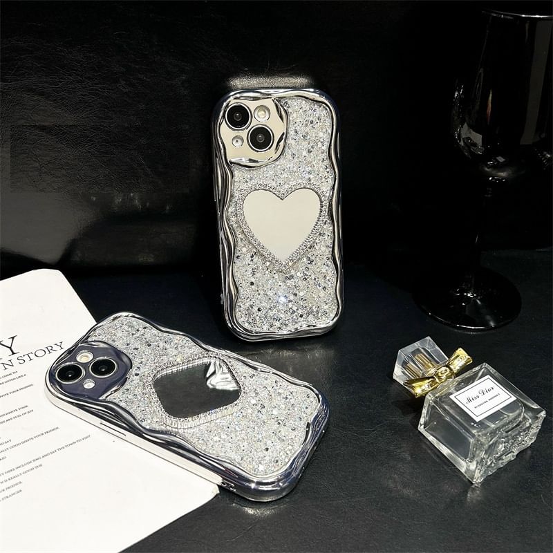 Mirror Rhinestone Phone Case For iPhone 16, 16 Plus, 16 Pro, 16 Pro Max, 15, 15 Pro, 15 Pro Max, 14, 14 Plus, 14 Pro, 14 Pro Max, 13, 13 Pro, 13 Pro Max