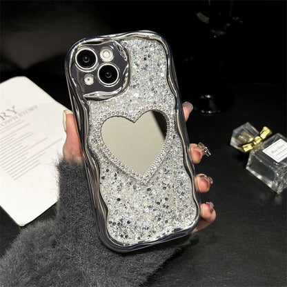 Mirror Rhinestone Phone Case For iPhone 16, 16 Plus, 16 Pro, 16 Pro Max, 15, 15 Pro, 15 Pro Max, 14, 14 Plus, 14 Pro, 14 Pro Max, 13, 13 Pro, 13 Pro Max