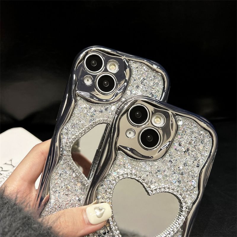 Mirror Rhinestone Phone Case For iPhone 16, 16 Plus, 16 Pro, 16 Pro Max, 15, 15 Pro, 15 Pro Max, 14, 14 Plus, 14 Pro, 14 Pro Max, 13, 13 Pro, 13 Pro Max