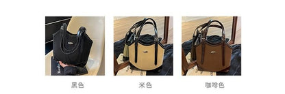 Buckled Leather Tote Bag Faux