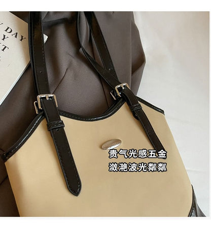Buckled Leather Tote Bag Faux