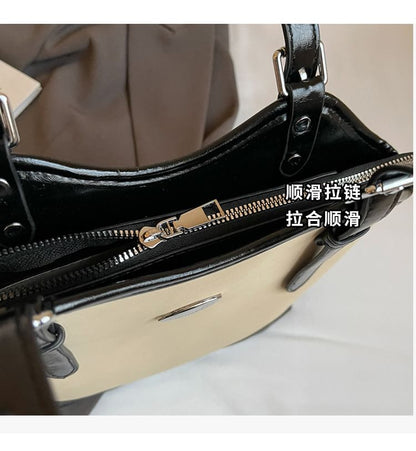 Buckled Leather Tote Bag Faux