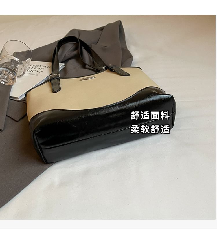 Buckled Leather Tote Bag Faux
