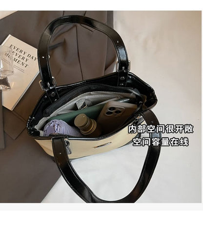 Buckled Leather Tote Bag Faux