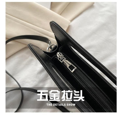 Crossbody Faux Leather Bag Lettering