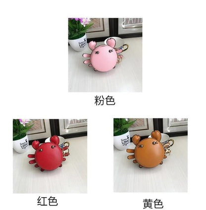 Cartoon Faux Coin Crab Purse Leather