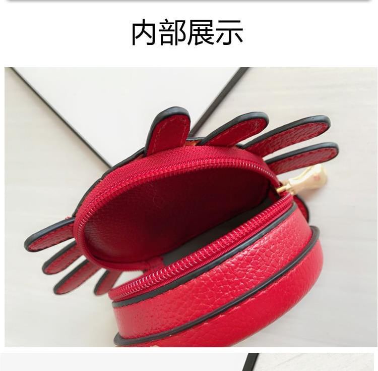 Cartoon Faux Coin Crab Purse Leather